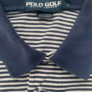 Polo Golf Ralph Lauren Men's Size L High Quality Polo Shirt Black White Stripes